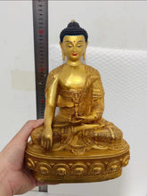 Load image into Gallery viewer, Chinese Feng Shui Good Fortune Wealth Blessing Gold Buddha Copper Statue Home/Office Decor Sculpture Craft Living Room TV Cabinet Fortune Ornament Housewarming Gift