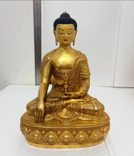 Load image into Gallery viewer, Chinese Feng Shui Good Fortune Wealth Blessing Gold Buddha Copper Statue Home/Office Decor Sculpture Craft Living Room TV Cabinet Fortune Ornament Housewarming Gift