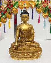 Load image into Gallery viewer, Chinese Feng Shui Good Fortune Wealth Blessing Gold Buddha Copper Statue Home/Office Decor Sculpture Craft Living Room TV Cabinet Fortune Ornament Housewarming Gift