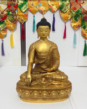 Load image into Gallery viewer, Chinese Feng Shui Good Fortune Wealth Blessing Gold Buddha Copper Statue Home/Office Decor Sculpture Craft Living Room TV Cabinet Fortune Ornament Housewarming Gift
