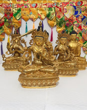 Load image into Gallery viewer, Chinese Feng Shui Good Fortune Wealth Blessing Gold Guanyin/Tara God Copper Statue Home/Office Decor Sculpture Craft Living Room TV Cabinet Fortune Ornament Housewarming Gift