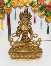 Load image into Gallery viewer, Chinese Feng Shui Good Fortune Wealth Blessing Gold Guanyin/Tara God Copper Statue Home/Office Decor Sculpture Craft Living Room TV Cabinet Fortune Ornament Housewarming Gift