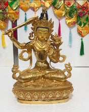 Load image into Gallery viewer, Chinese Feng Shui Good Fortune Wealth Blessing Gold Guanyin/Tara God Copper Statue Home/Office Decor Sculpture Craft Living Room TV Cabinet Fortune Ornament Housewarming Gift