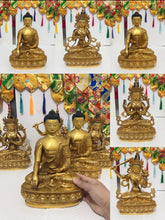 Load image into Gallery viewer, Chinese Feng Shui Good Fortune Wealth Blessing Gold Buddha Copper Statue Home/Office Decor Sculpture Craft Living Room TV Cabinet Fortune Ornament Housewarming Gift