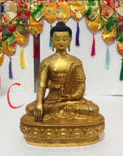 Load image into Gallery viewer, Chinese Feng Shui Good Fortune Wealth Blessing Gold Buddha Copper Statue Home/Office Decor Sculpture Craft Living Room TV Cabinet Fortune Ornament Housewarming Gift