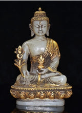 Load image into Gallery viewer, Chinese Feng Shui Good Fortune Wealth Blessing Gold Buddha Copper Statue Home/Office Decor Sculpture Craft Living Room TV Cabinet Fortune Ornament Housewarming Gift