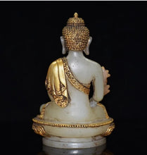 Load image into Gallery viewer, Chinese Feng Shui Good Fortune Wealth Blessing Gold Buddha Copper Statue Home/Office Decor Sculpture Craft Living Room TV Cabinet Fortune Ornament Housewarming Gift