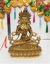 Load image into Gallery viewer, Chinese Feng Shui Good Fortune Wealth Blessing Gold Guanyin/Tara God Copper Statue Home/Office Decor Sculpture Craft Living Room TV Cabinet Fortune Ornament Housewarming Gift