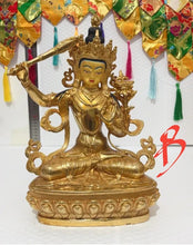 Load image into Gallery viewer, Chinese Feng Shui Good Fortune Wealth Blessing Gold Guanyin/Tara God Copper Statue Home/Office Decor Sculpture Craft Living Room TV Cabinet Fortune Ornament Housewarming Gift