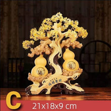 Load image into Gallery viewer, Chinese Feng Shui Good Fortune Wealth Lucky Gold Money Tree Toads Statue Home/Office Decor Sculpture Craft Living Room TV Cabinet Fortune Ornament Housewarming Gift