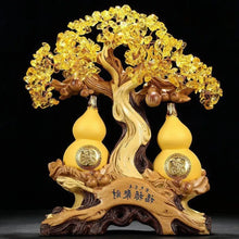 Load image into Gallery viewer, Chinese Feng Shui Good Fortune Wealth Lucky Gold Money Tree Gourds Statue Home/Office Decor Sculpture Craft Living Room TV Cabinet Fortune Ornament Housewarming Gift