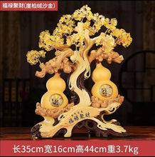 Load image into Gallery viewer, Chinese Feng Shui Good Fortune Wealth Lucky Gold Money Tree Gourds Statue Home/Office Decor Sculpture Craft Living Room TV Cabinet Fortune Ornament Housewarming Gift