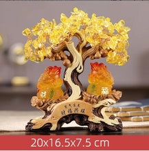 Load image into Gallery viewer, Chinese Feng Shui Good Fortune Wealth Lucky Gold Money Tree Toads Statue Home/Office Decor Sculpture Craft Living Room TV Cabinet Fortune Ornament Housewarming Gift