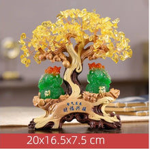 Load image into Gallery viewer, Chinese Feng Shui Good Fortune Wealth Lucky Gold Money Tree Gourds Statue Home/Office Decor Sculpture Craft Living Room TV Cabinet Fortune Ornament Housewarming Gift