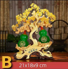 Load image into Gallery viewer, Chinese Feng Shui Good Fortune Wealth Lucky Gold Money Tree Gourds Statue Home/Office Decor Sculpture Craft Living Room TV Cabinet Fortune Ornament Housewarming Gift