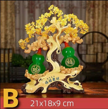Load image into Gallery viewer, Chinese Feng Shui Good Fortune Wealth Lucky Gold Money Tree Gourds Statue Home/Office Decor Sculpture Craft Living Room TV Cabinet Fortune Ornament Housewarming Gift