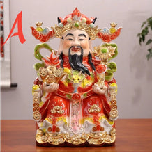 Load image into Gallery viewer, Chinese Feng Shui Good Fortune Wealth Blessing Gold Money God of Wealth Statue Home/Office Decor Sculpture Craft Living Room TV Cabinet Fortune Ornament Housewarming Gift