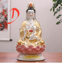 Load image into Gallery viewer, Chinese Feng Shui Good Fortune Wealth Blessing Gold Money God of Wealth Statue Home/Office Decor Sculpture Craft Living Room TV Cabinet Fortune Ornament Housewarming Gift