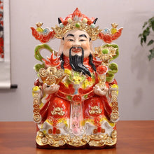 Load image into Gallery viewer, Chinese Feng Shui Good Fortune Wealth Blessing Gold Money God of Wealth Statue Home/Office Decor Sculpture Craft Living Room TV Cabinet Fortune Ornament Housewarming Gift