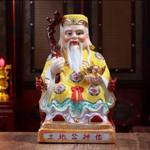Load image into Gallery viewer, Chinese Feng Shui Good Fortune Wealth Blessing Gold Money God of Wealth Statue Home/Office Decor Sculpture Craft Living Room TV Cabinet Fortune Ornament Housewarming Gift