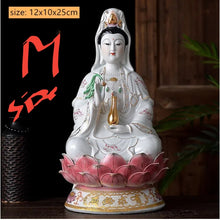 Load image into Gallery viewer, Chinese Feng Shui Good Fortune Wealth Blessing Guanyin Statue Home/Office Decor Sculpture Craft Living Room TV Cabinet Fortune Ornament Housewarming Gift