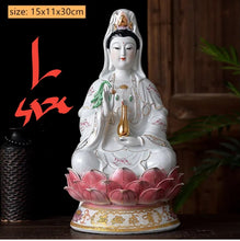 Load image into Gallery viewer, Chinese Feng Shui Good Fortune Wealth Blessing Guanyin Statue Home/Office Decor Sculpture Craft Living Room TV Cabinet Fortune Ornament Housewarming Gift