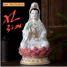 Load image into Gallery viewer, Chinese Feng Shui Good Fortune Wealth Blessing Guanyin Statue Home/Office Decor Sculpture Craft Living Room TV Cabinet Fortune Ornament Housewarming Gift