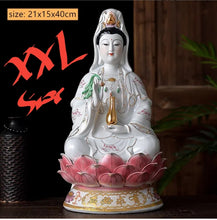 Load image into Gallery viewer, Chinese Feng Shui Good Fortune Wealth Blessing Guanyin Statue Home/Office Decor Sculpture Craft Living Room TV Cabinet Fortune Ornament Housewarming Gift