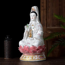 Load image into Gallery viewer, Chinese Feng Shui Good Fortune Wealth Blessing Guanyin Statue Home/Office Decor Sculpture Craft Living Room TV Cabinet Fortune Ornament Housewarming Gift