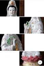 Load image into Gallery viewer, Chinese Feng Shui Good Fortune Wealth Blessing Guanyin Statue Home/Office Decor Sculpture Craft Living Room TV Cabinet Fortune Ornament Housewarming Gift