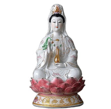 Load image into Gallery viewer, Chinese Feng Shui Good Fortune Wealth Blessing Guanyin Statue Home/Office Decor Sculpture Craft Living Room TV Cabinet Fortune Ornament Housewarming Gift