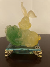 Load image into Gallery viewer, Chinese Feng Shui Good Fortune Wealth Lucky Cabbage Rabbit Statue Home/Office Decor Sculpture Craft Living Room TV Cabinet Fortune Ornament Housewarming Gift