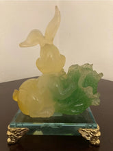 Load image into Gallery viewer, Chinese Feng Shui Good Fortune Wealth Lucky Cabbage Rabbit Statue Home/Office Decor Sculpture Craft Living Room TV Cabinet Fortune Ornament Housewarming Gift