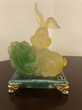 Load image into Gallery viewer, Chinese Feng Shui Good Fortune Wealth Lucky Cabbage Rabbit Statue Home/Office Decor Sculpture Craft Living Room TV Cabinet Fortune Ornament Housewarming Gift
