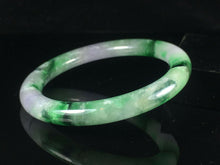 Load image into Gallery viewer, 10% OFF- 59/60/61mm Certified Natural Lavender Green Jadeite Emerald A Jade HandCarved Lucky Round Bracelet Bangle GX848