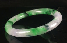 Load image into Gallery viewer, 10% OFF- 59/60/61mm Certified Natural Lavender Green Jadeite Emerald A Jade HandCarved Lucky Round Bracelet Bangle GX848