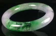 Load image into Gallery viewer, 10% OFF- 57/58/59mm Certified Natural Lavender Green Jadeite Emerald A Jade HandCarved Lucky Round Bracelet Bangle GX859