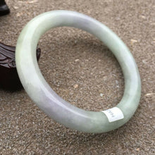 Load image into Gallery viewer, 55-57mm Certified Natural Lavender Jadeite Emerald A Jade HandCarved Round Bangle HA0853 with Gift Box