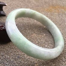 Load image into Gallery viewer, 10% OFF- 61/62/63mm Certified Natural Lavender Light Green Jadeite Emerald A Jade HandCarved Lucky Bracelet Bangle GX371