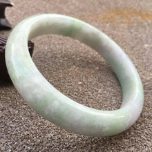 Load image into Gallery viewer, 10% OFF- 61/62/63mm Certified Natural Lavender Light Green Jadeite Emerald A Jade HandCarved Lucky Bracelet Bangle GX371