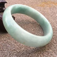 Load image into Gallery viewer, 10% OFF- 57/58/59mm Certified Natural Lavender Light Green Jadeite Emerald A Jade HandCarved Lucky Bracelet Bangle GX381