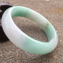 Load image into Gallery viewer, 10% OFF- 57/58/59mm Certified Natural Lavender Light Green Jadeite Emerald A Jade HandCarved Lucky Bracelet Bangle GX469