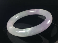 Load image into Gallery viewer, 10% OFF- 57/58/59mm Certified Natural Lavender Jadeite Emerald A*Jade HandCarved Lucky Round Bracelet Bangle GX739