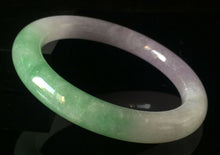 Load image into Gallery viewer, 10% OFF- 57/58/59mm Certified Natural 3 Color Jadeite Emerald A*Jade HandCarved Lucky Round Bracelet Bangle GX807