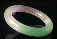 Load image into Gallery viewer, 10% OFF- 56/57/58mm Certified Natural 3 Color Jadeite Emerald A*Jade HandCarved Lucky Round Bracelet Bangle GX808