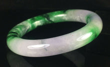 Load image into Gallery viewer, 10% OFF- 57/58/59mm Certified Natural 3 Color Jadeite Emerald A*Jade HandCarved Lucky Round Bracelet Bangle GX845