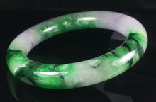 Load image into Gallery viewer, 10% OFF- 57/58/59mm Certified Natural 3 Color Jadeite Emerald A*Jade HandCarved Lucky Round Bracelet Bangle GX845
