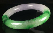 Load image into Gallery viewer, 10% OFF- 57/58/59mm Certified Natural 3 Color Jadeite Emerald A*Jade HandCarved Lucky Round Bracelet Bangle GX853