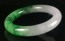 Load image into Gallery viewer, 10% OFF- 57/58/59mm Certified Natural 3 Color Jadeite Emerald A*Jade HandCarved Lucky Round Bracelet Bangle GX853