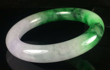 Load image into Gallery viewer, 10% OFF- 57/58/59mm Certified Natural 3 Color Jadeite Emerald A*Jade HandCarved Lucky Round Bracelet Bangle GX853